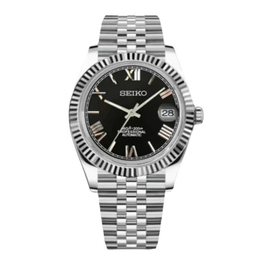 Seiko Datejust Black Roman Numeral