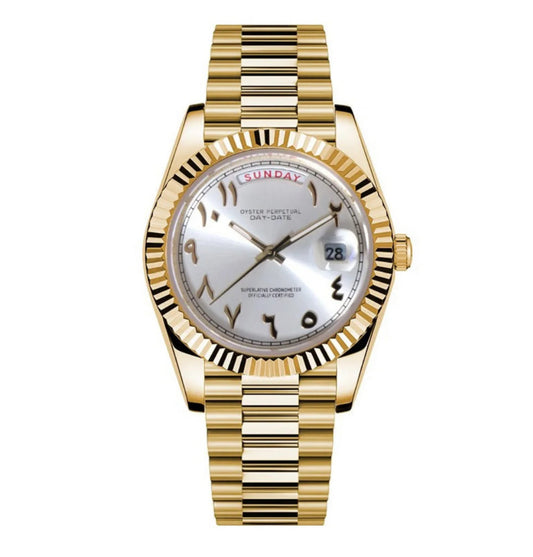 Seiko Day Date Gold & White Arabic Dial