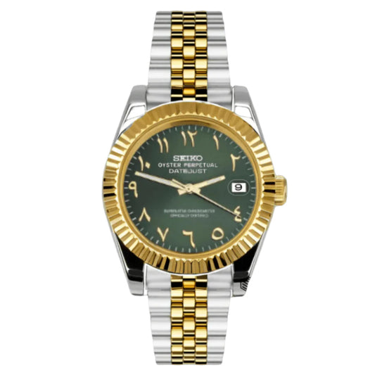 Seiko Datejust Arabic Two Tone Green