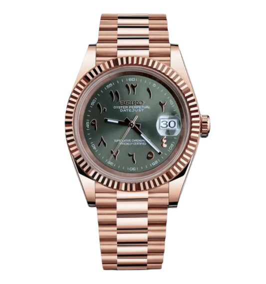 Seiko Datejust Arabic Rose & Olive