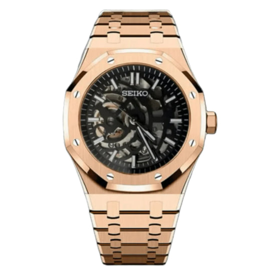 Seiko Royal Oak Skeleton Rose Gold