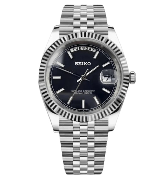 Seiko Day Date Black Dial