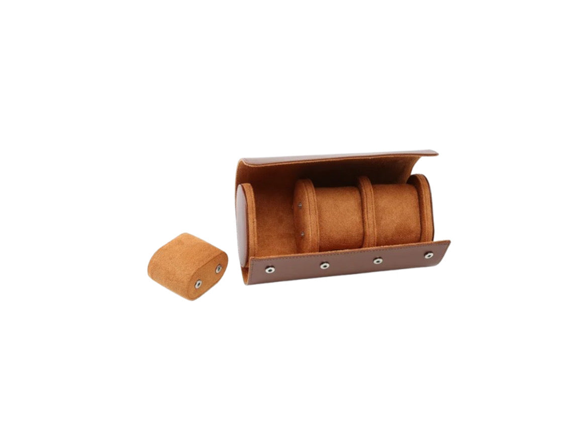 Leather Watch Roll - 1/2/3 Watches, Brown or Black