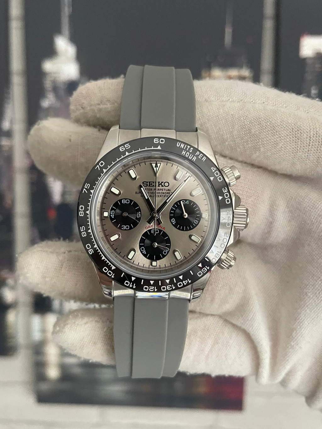 Seiko Daytona Silver & Bronze