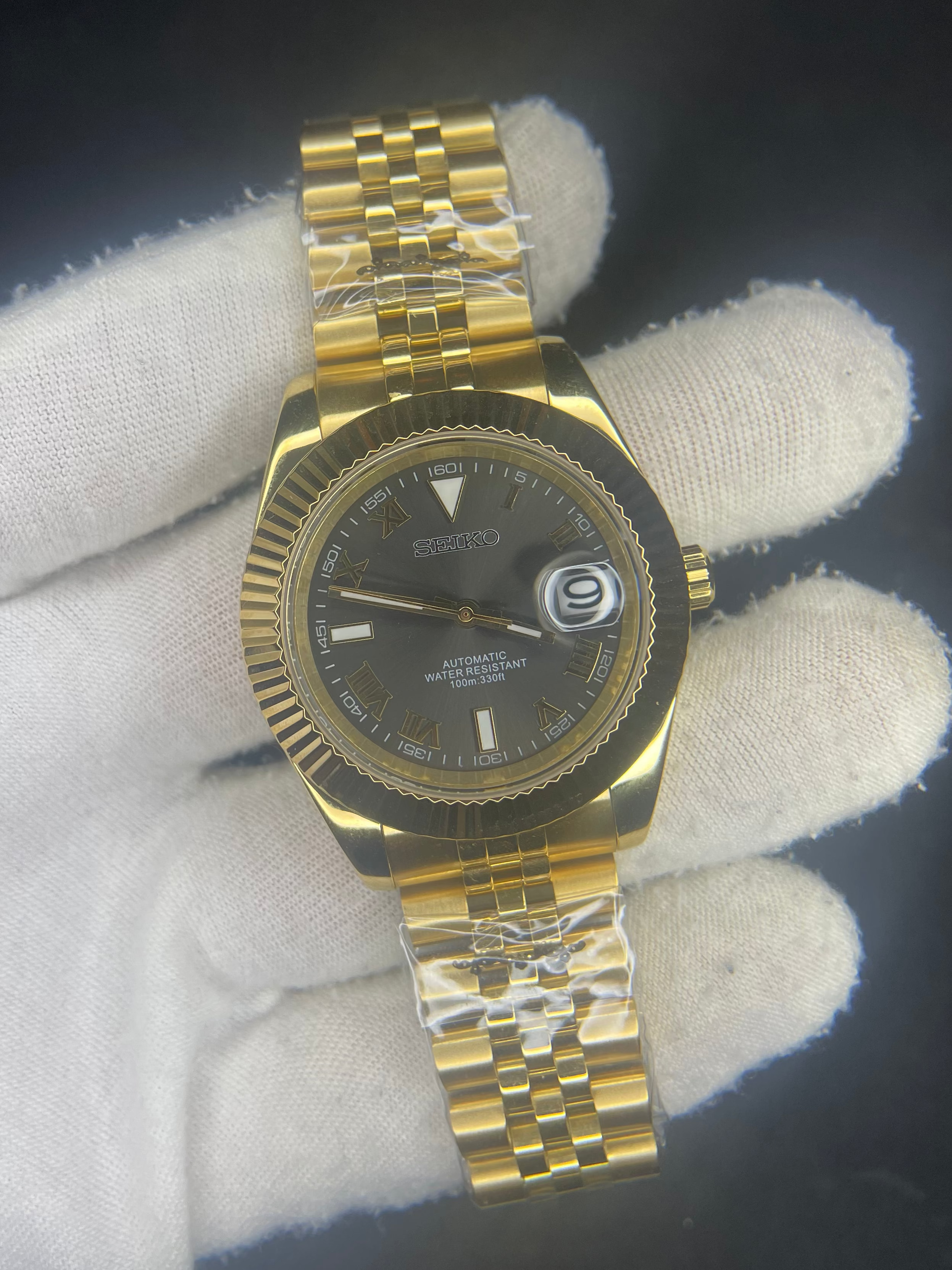 Seiko Datejust Wimbledon Gold Black Dial