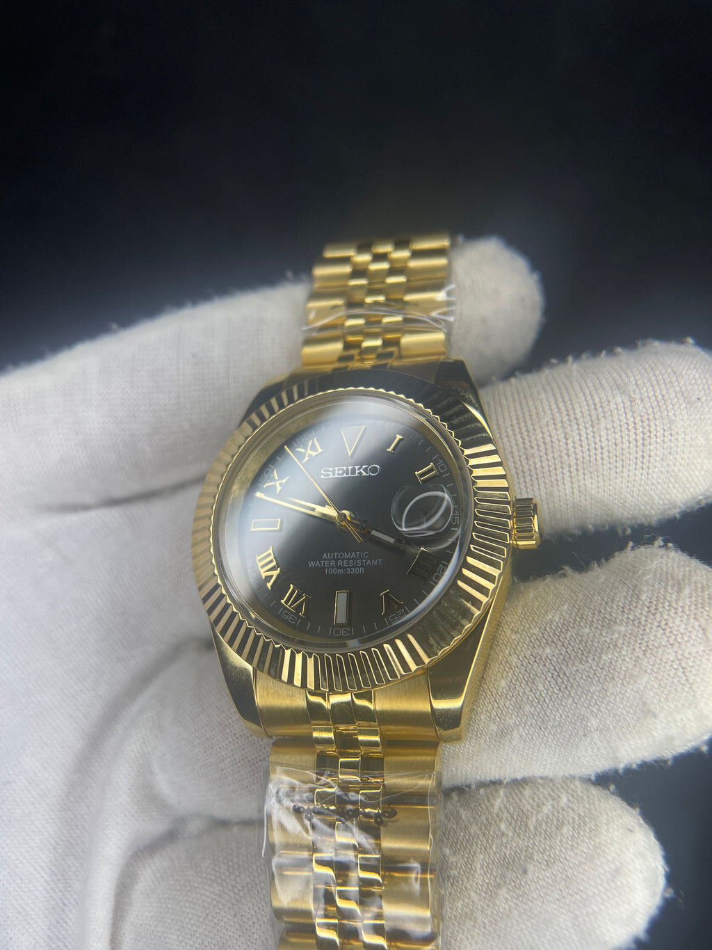 Seiko Datejust Wimbledon Gold Black Dial