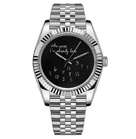 "Who Cares I'm Already Late" | Black Mod Watch