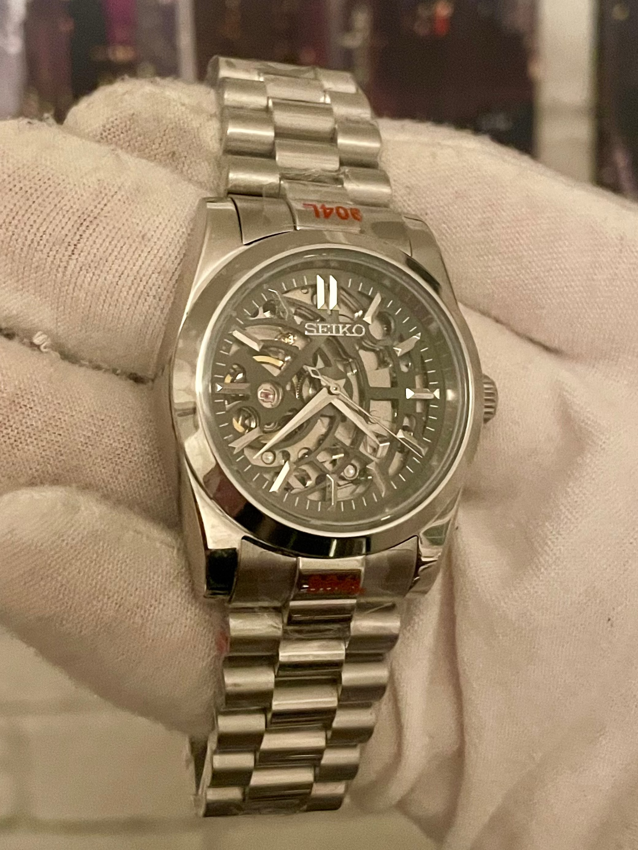 Seiko Skeleton Dark Grey