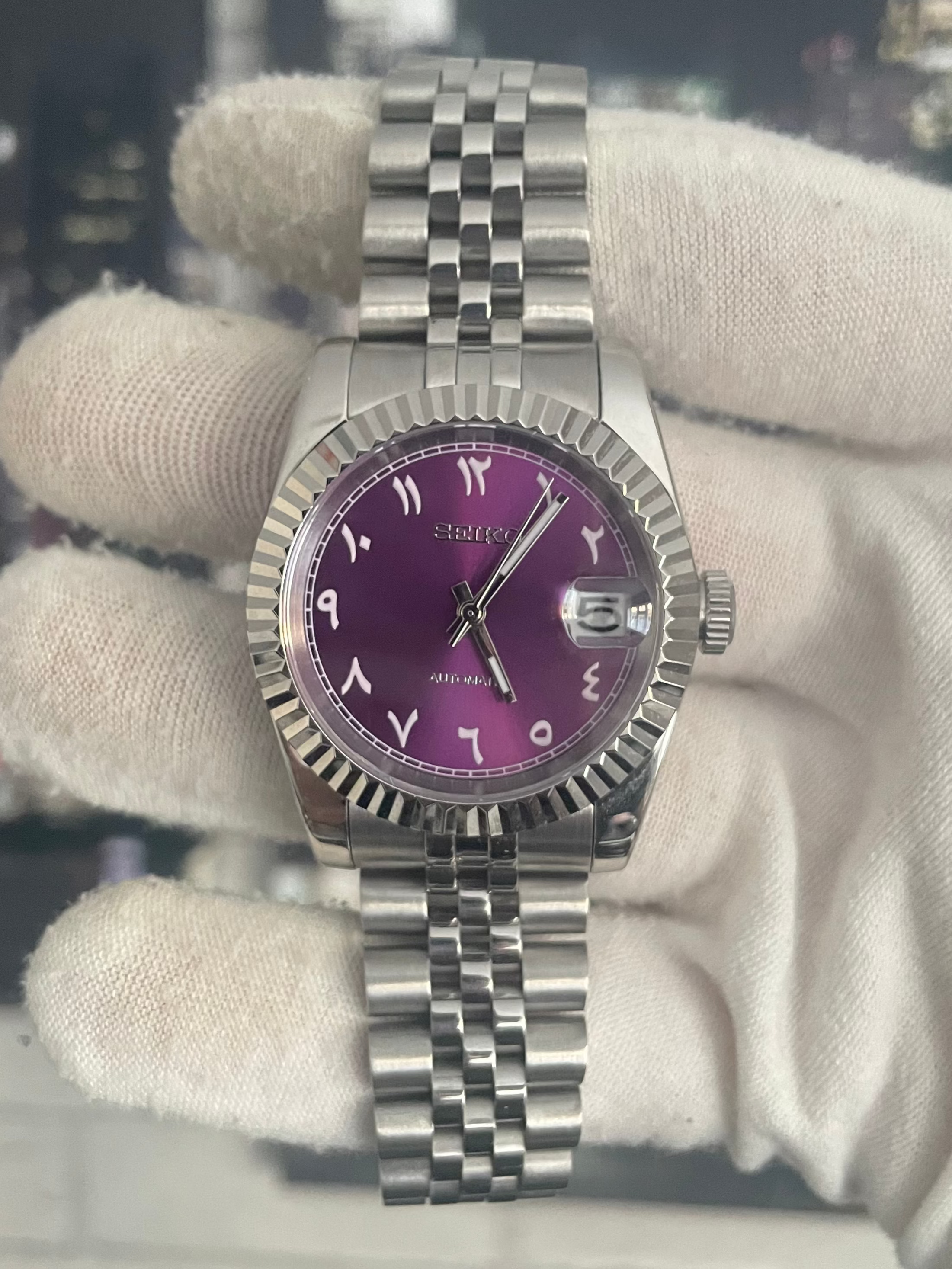 Seiko Datejust Arabic Purple