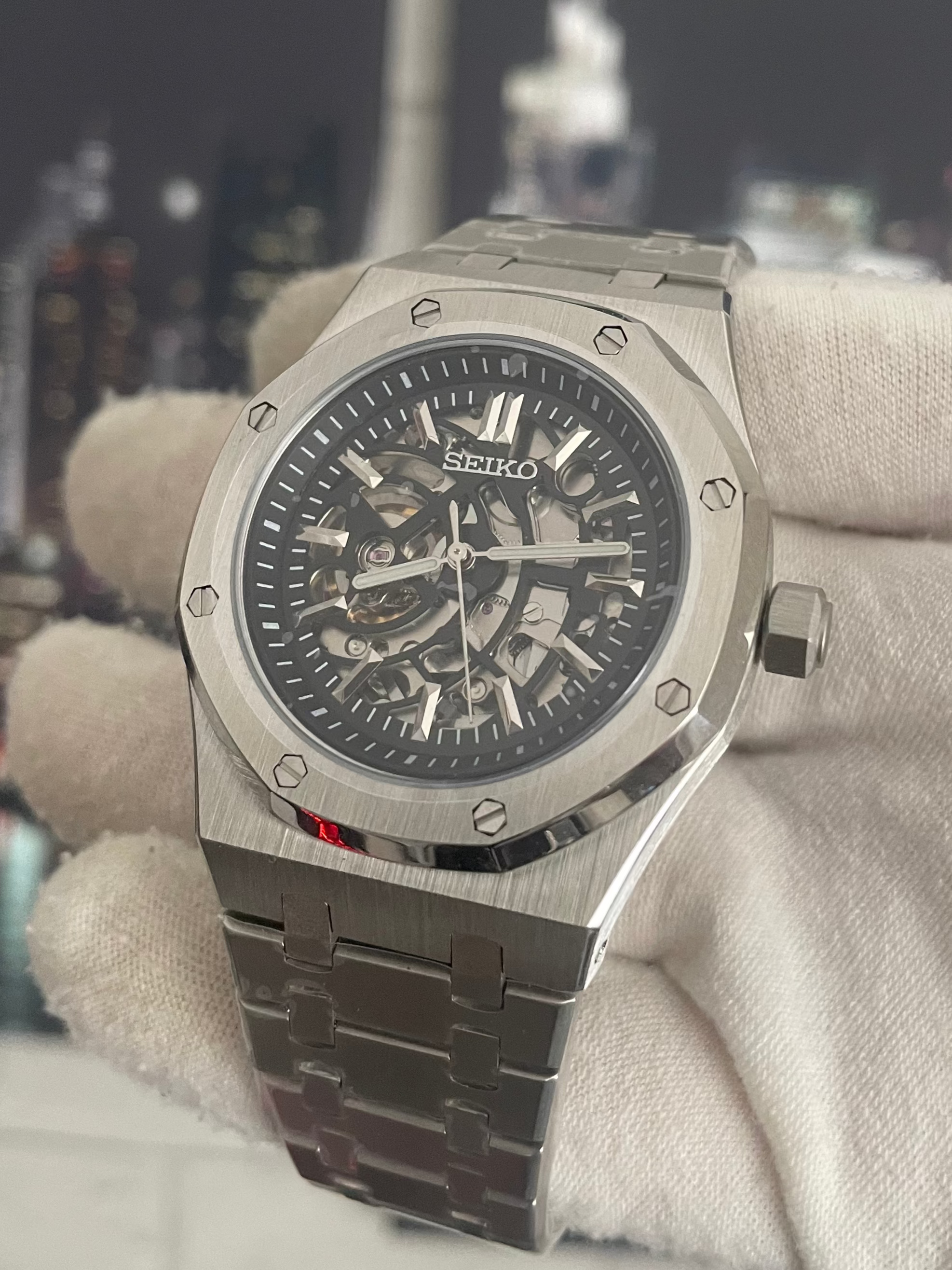 Seiko Royal Oak Skeleton Silver