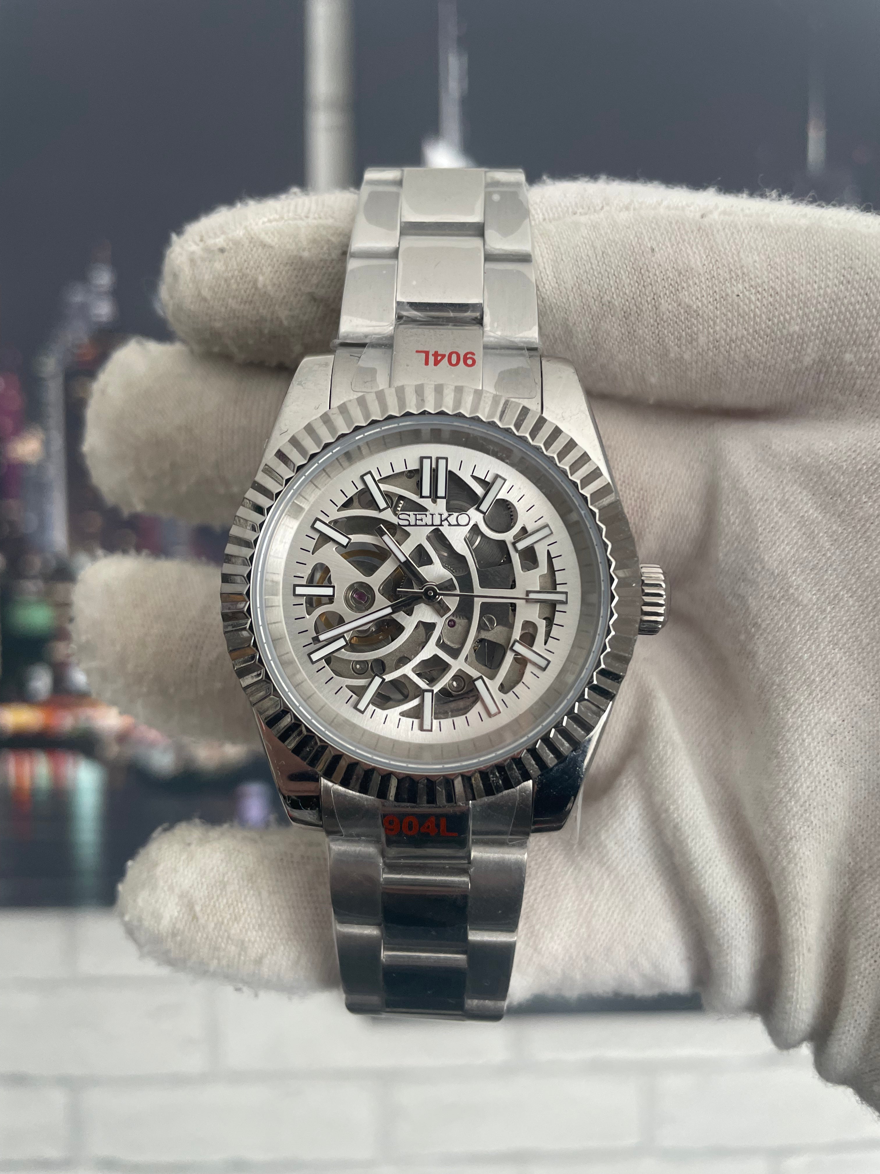 Seiko Skeleton Light Silver