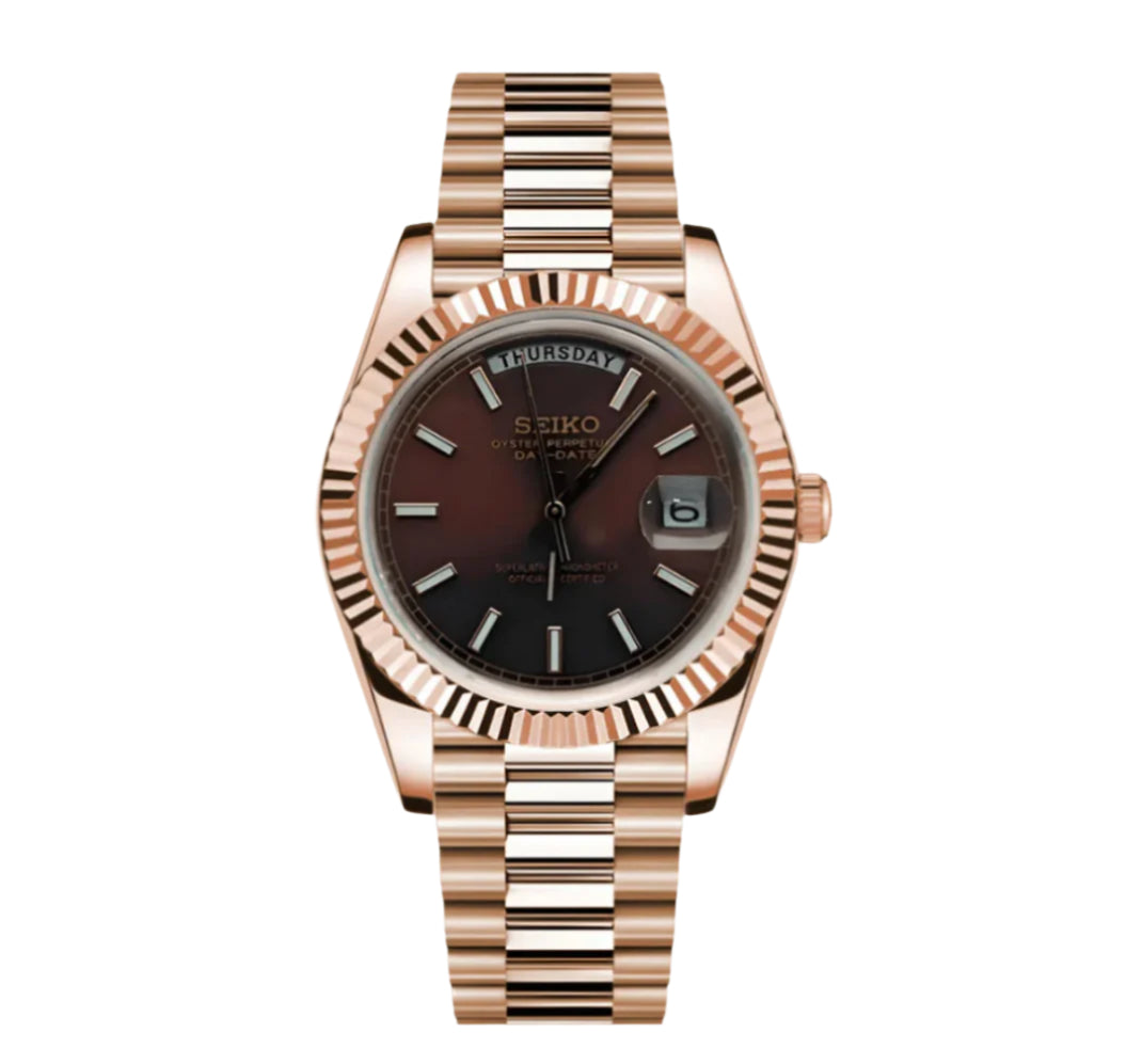 Seiko Day Date Rose Gold 'Chocolate Dial'