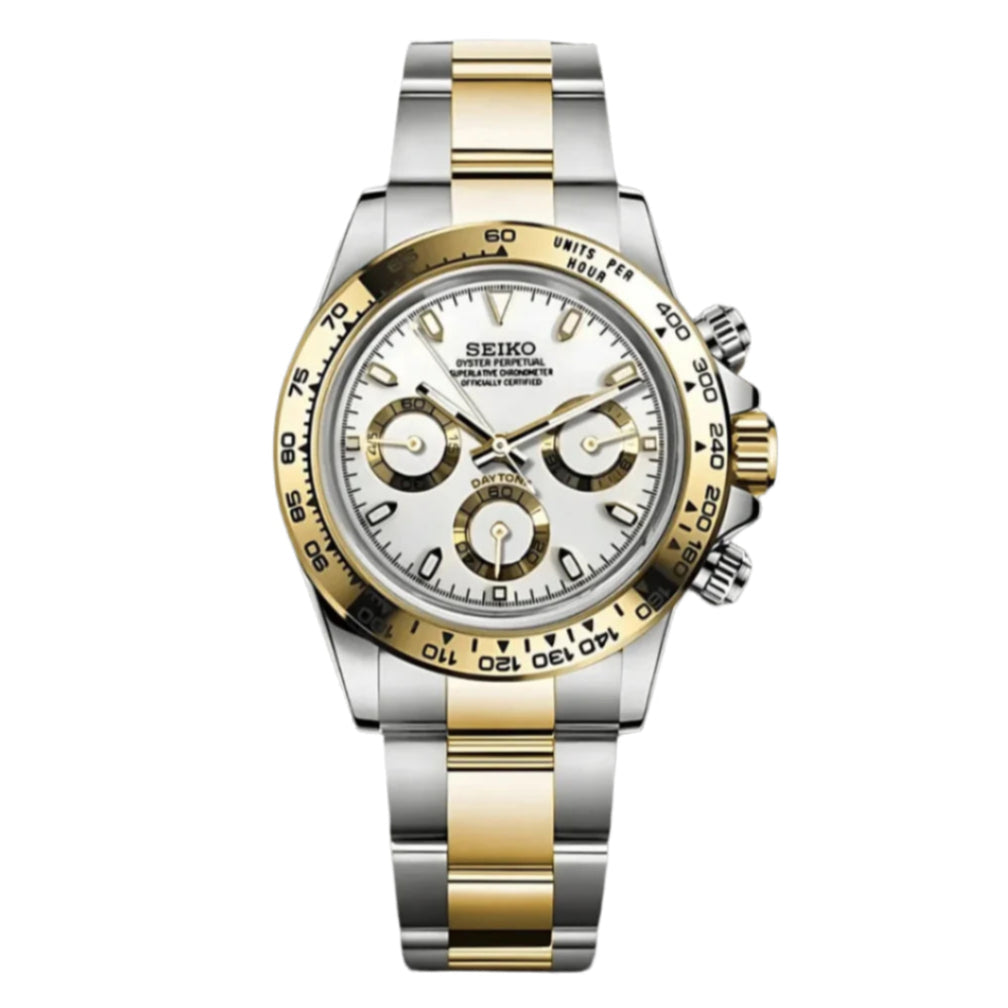 Seiko Daytona Two-Tone White Dial