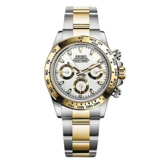 Seiko Daytona Two-Tone White Dial