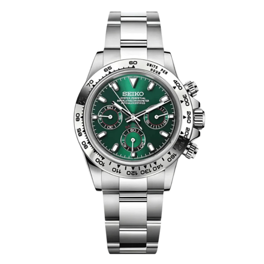 Seiko Daytona Silver & Green