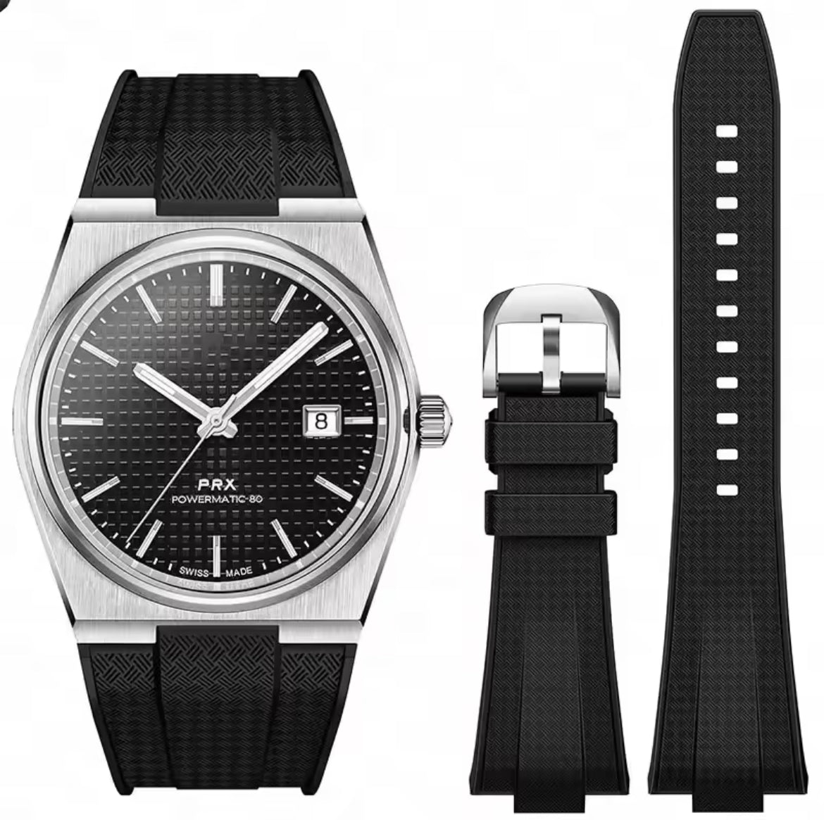 'PRX' Textured Rubber Strap