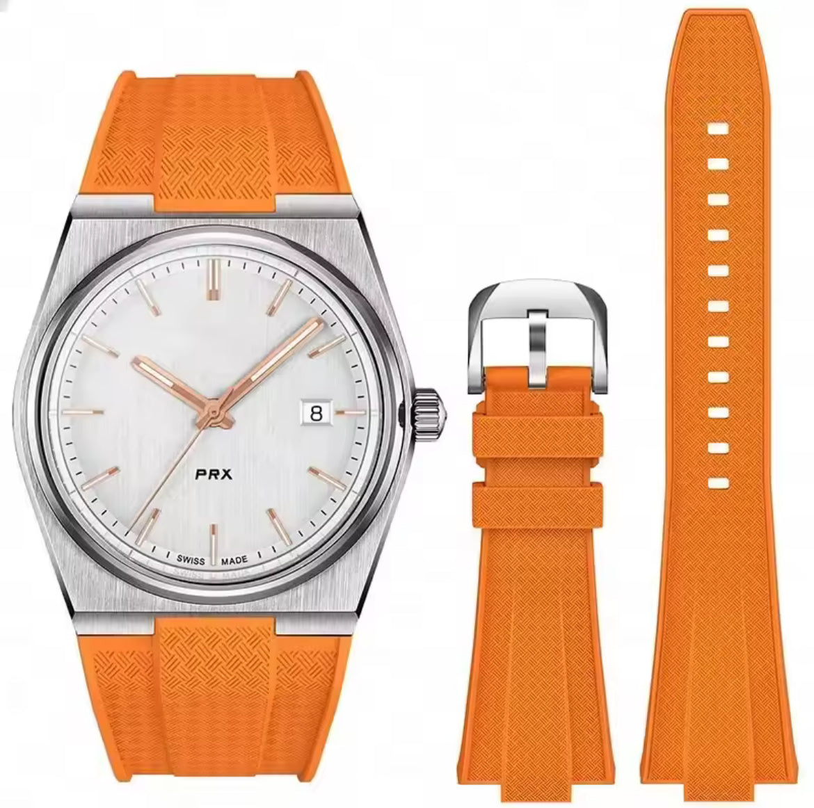 'PRX' Textured Rubber Strap