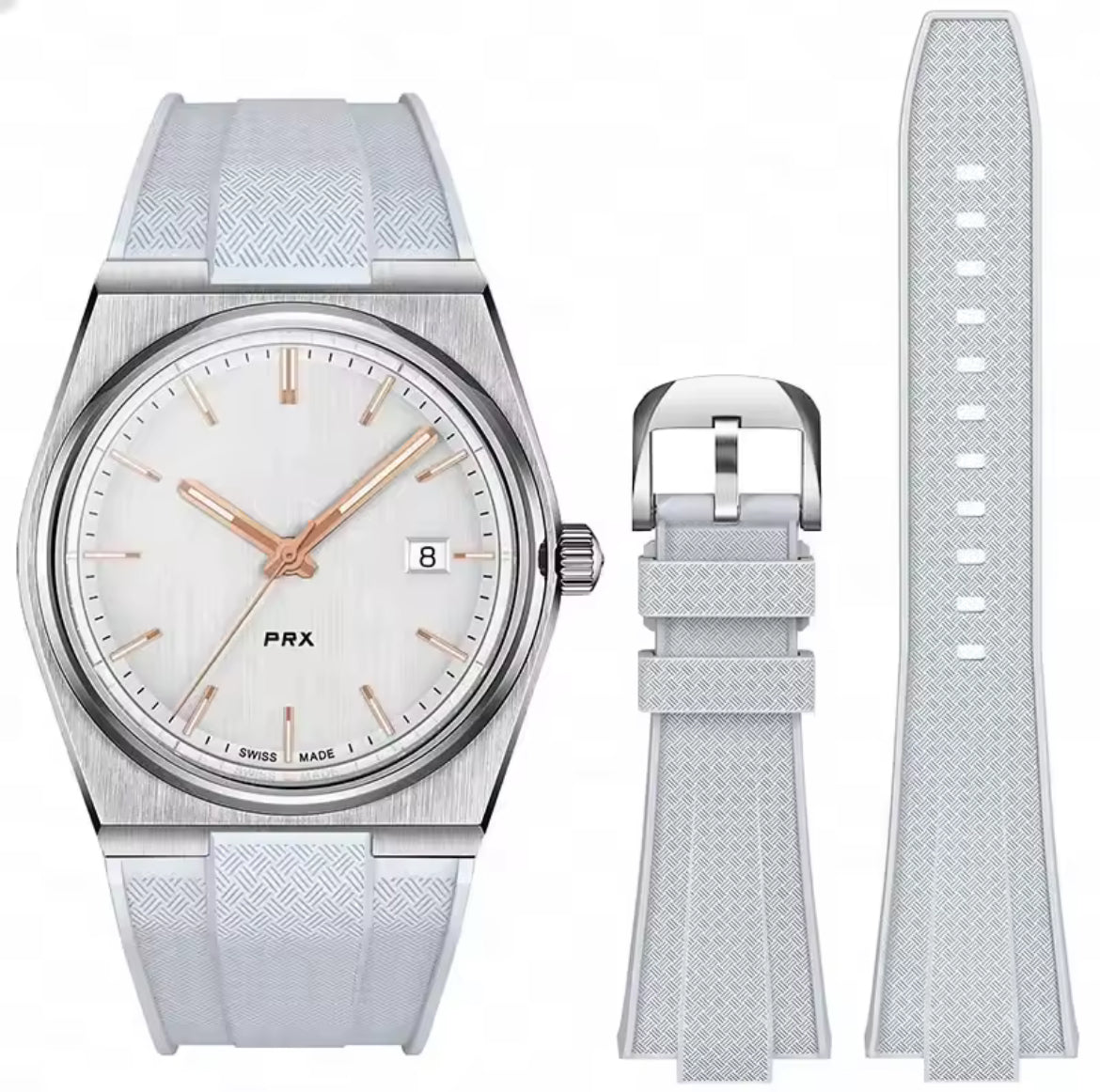 'PRX' Textured Rubber Strap