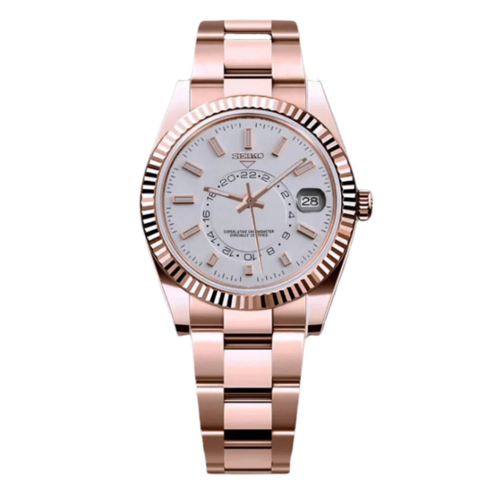 Seiko Sky Dweller Rose & White