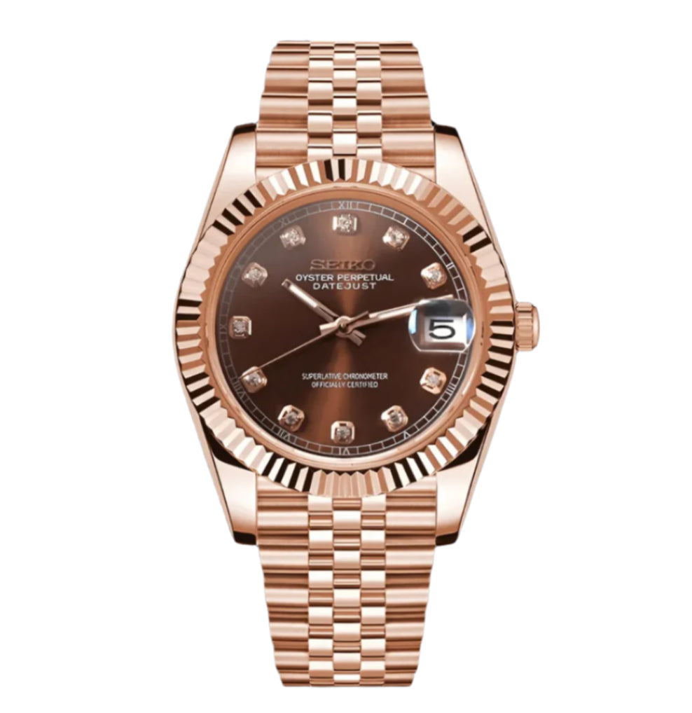 Seiko Datejust Diamond Chocolate Dial Rose