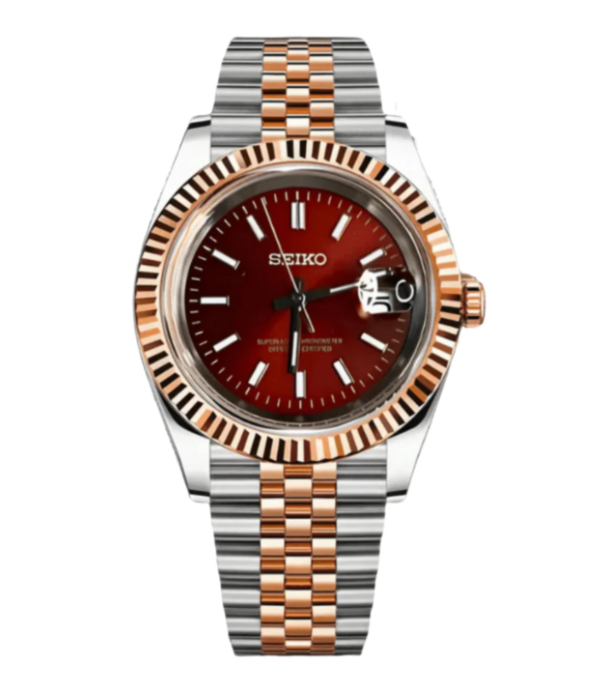 Seiko Datejust Two Tone Red Dial