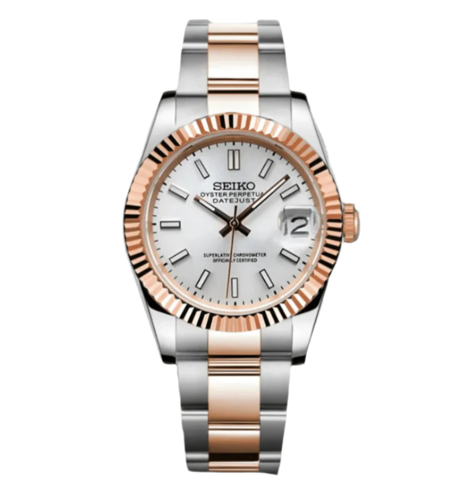 Seiko Datejust Two Tone Rose & White
