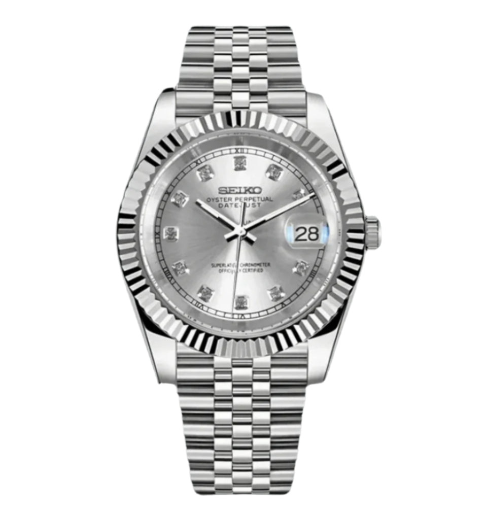 Seiko Datejust Diamond Silver Dial