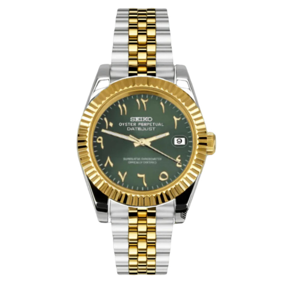 Seiko Datejust Arabic Two Tone Green