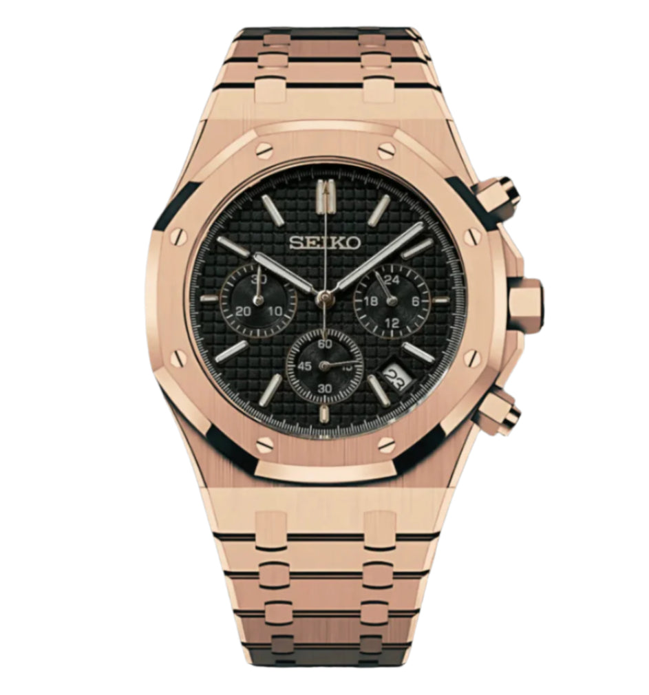Seiko Royal Oak Chronograph Rose Gold & Black