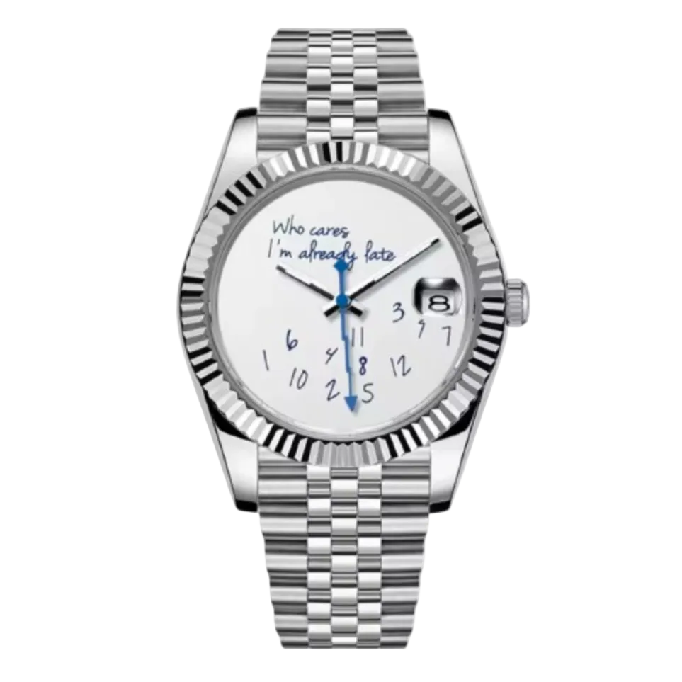"Who Cares I'm Already Late" Fluted | Watch Mod