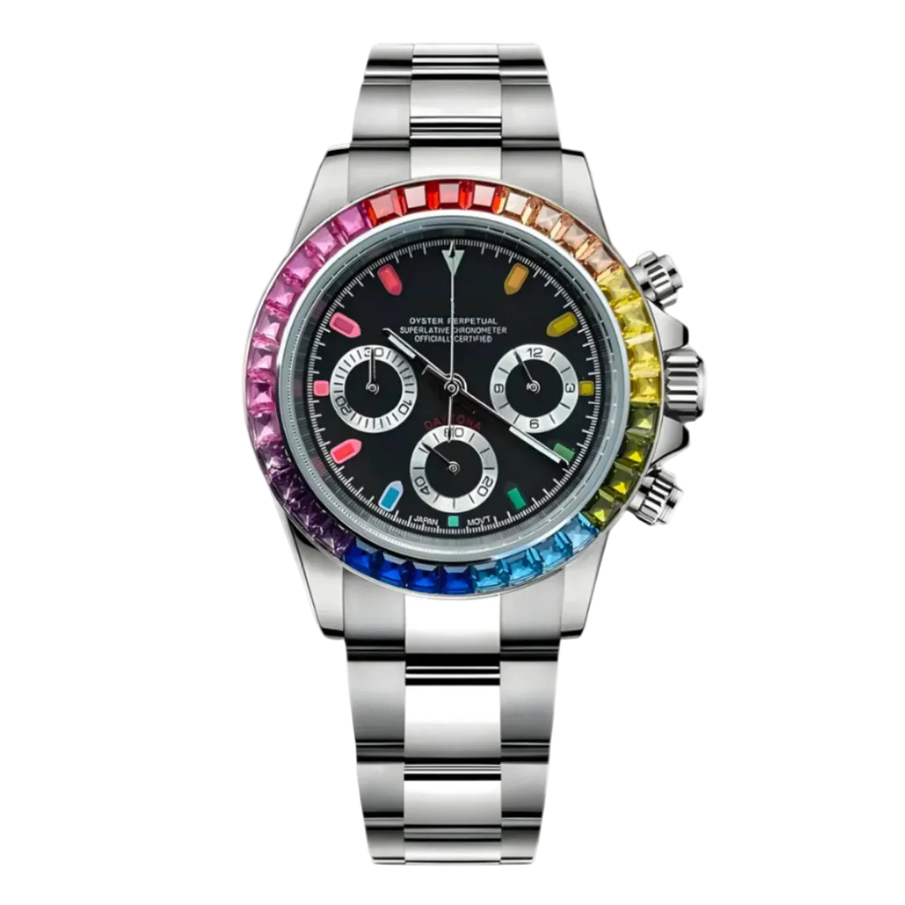 Daytona | "Rainbow" Silver Mod Watch