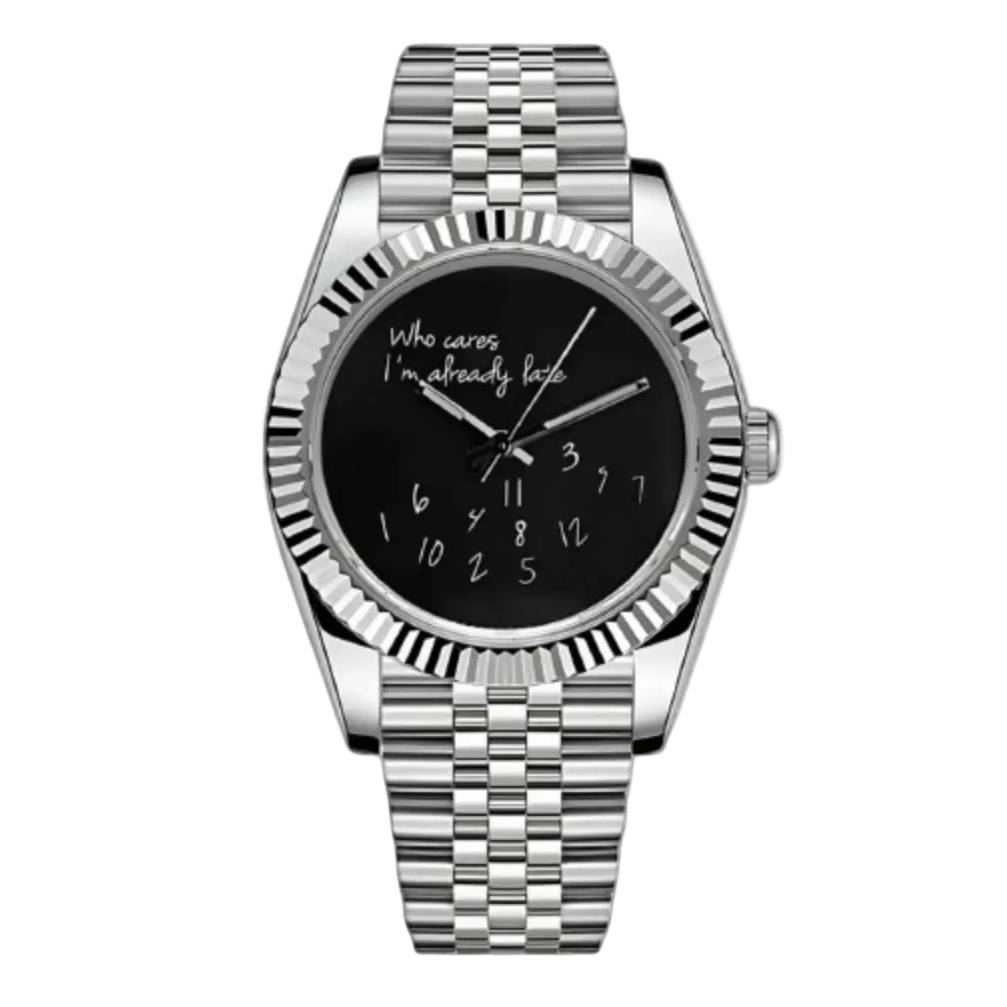 "Who Cares I'm Already Late" Fluted | Black Watch Mod