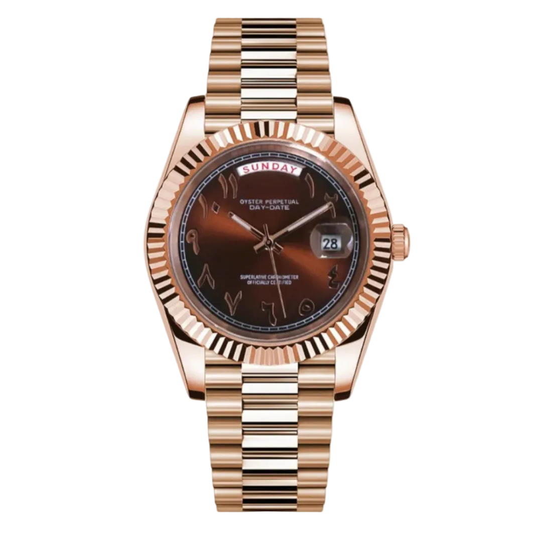 Day Date | Arabic Rose & Chocolate Mod Watch
