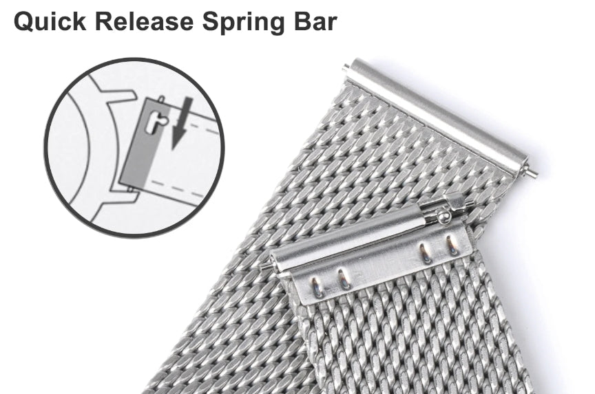 'Seamaster' Milanese Mesh Stainless Steel Bracelet