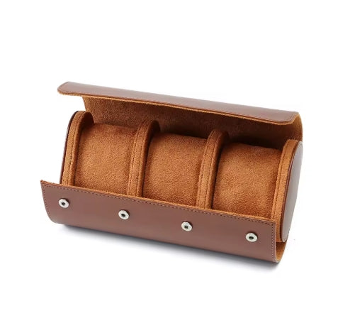 Leather Watch Roll - 1/2/3 Watches, Brown or Black