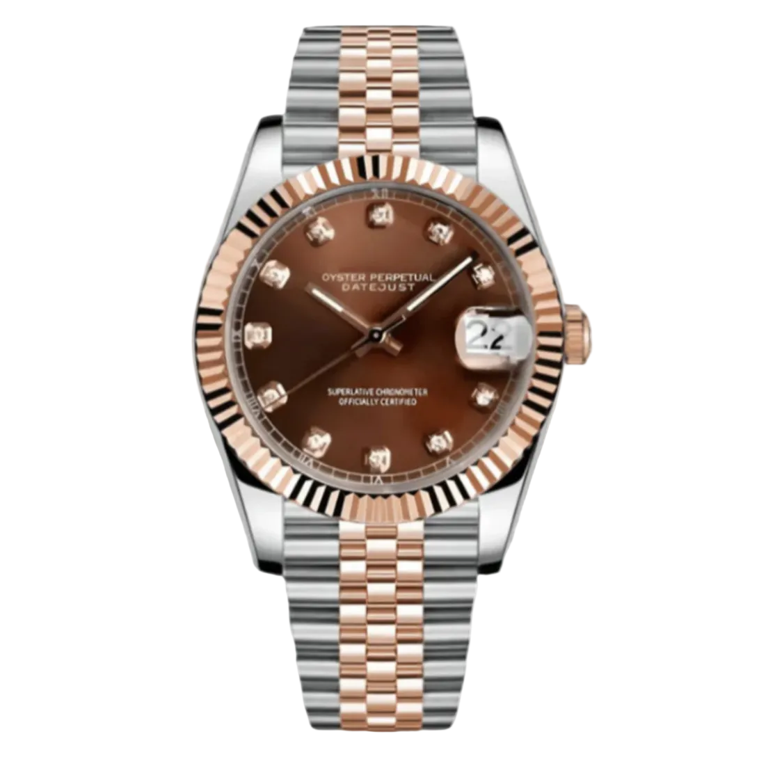 Datejust | Two Tone Chocolate Diamond Mod Watch