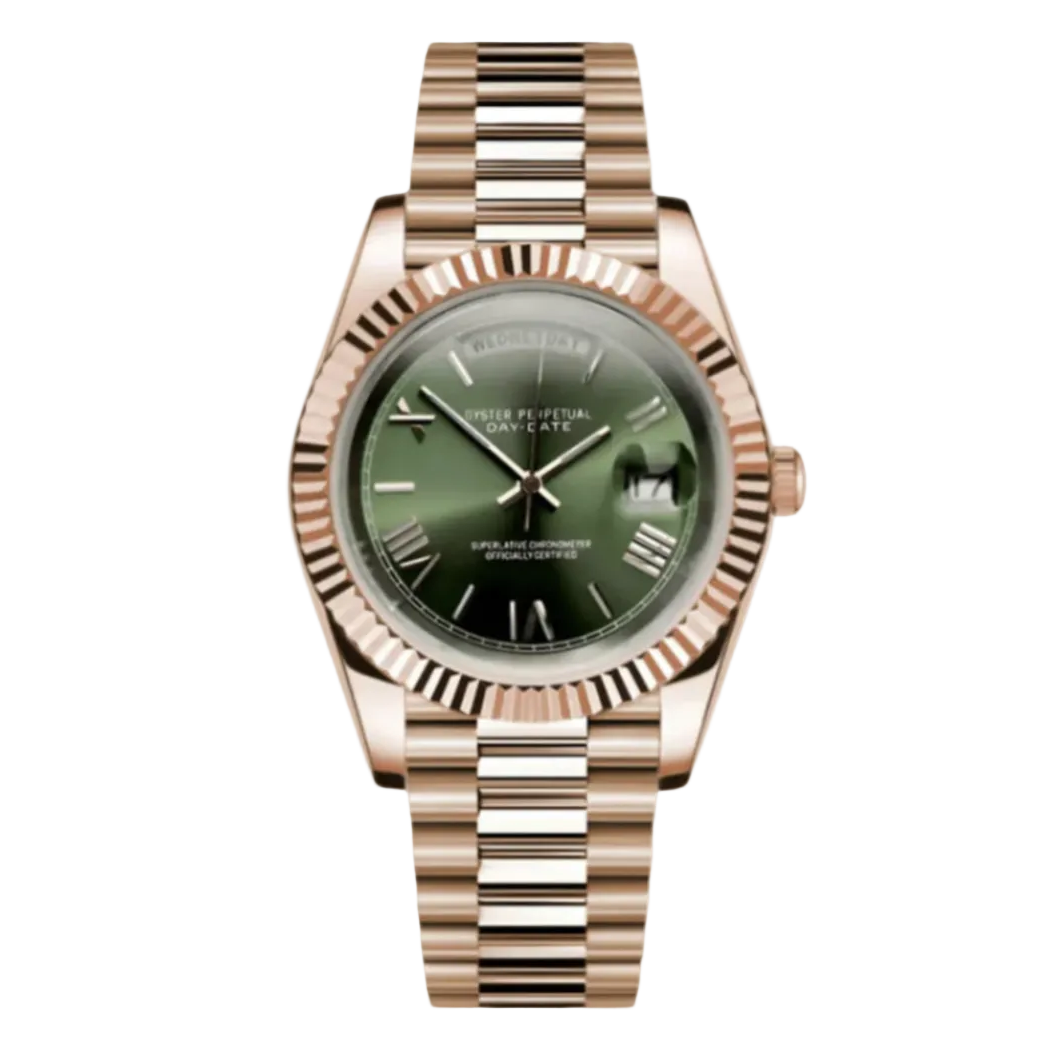 Day Date | Rose & Olive Roman Numeral Mod Watch