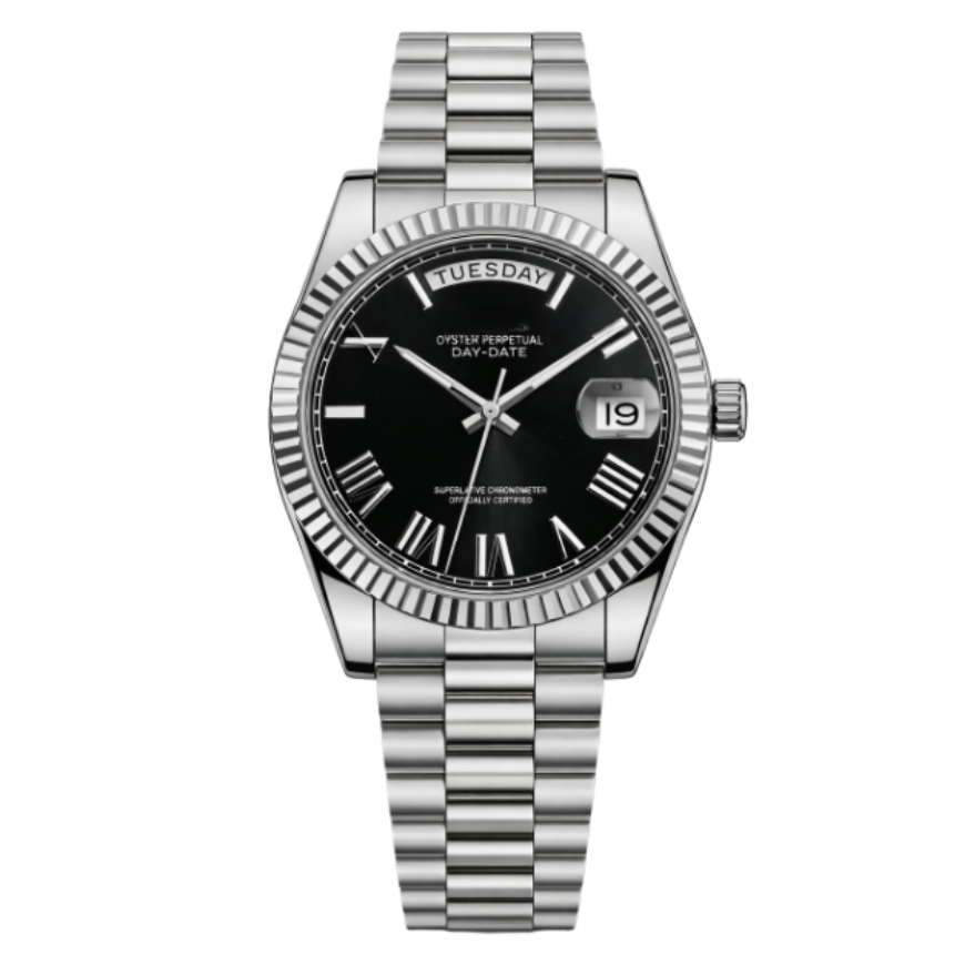 Day Date | Black Roman Numeral Mod Watch